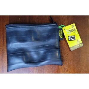 Green Guru Pouch Large Black Rubber Upcycle Made in the USA 5 1/4 x 7 1/4 inches